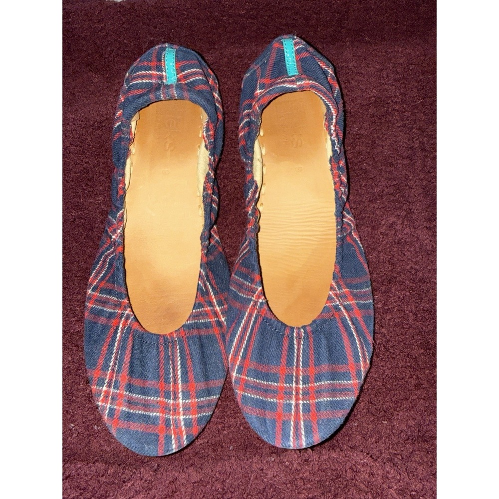 TIEKS‎ Women's HERITAGE PLAID Ballet Flats Shoes Red White Blue Size 9
